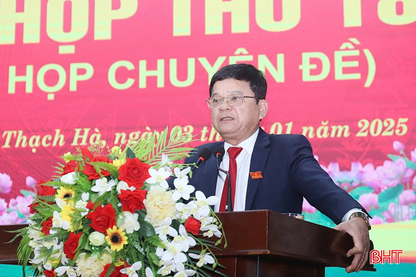 Phó Bí thư Thường trực Huyện ủy, Chủ tịch HĐND tỉnh Nguyễn Văn Thắng bế mạc kỳ họp. bqbht_br_c1b5d6080854b40aed45.jpg