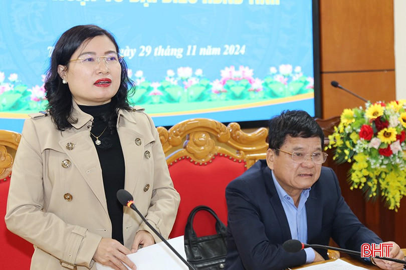 Bà Nguyễn Thị Nguyệt - Giám đốc Sở GD&ĐT, Tổ trưởng tổ đại biểu HĐND tỉnh bầu tại huyện Thạch Hà phát biểu kết luận. bqbht_br_33d5d7b2-ab18-48d3-9ec5-cae31dee826f.jpg