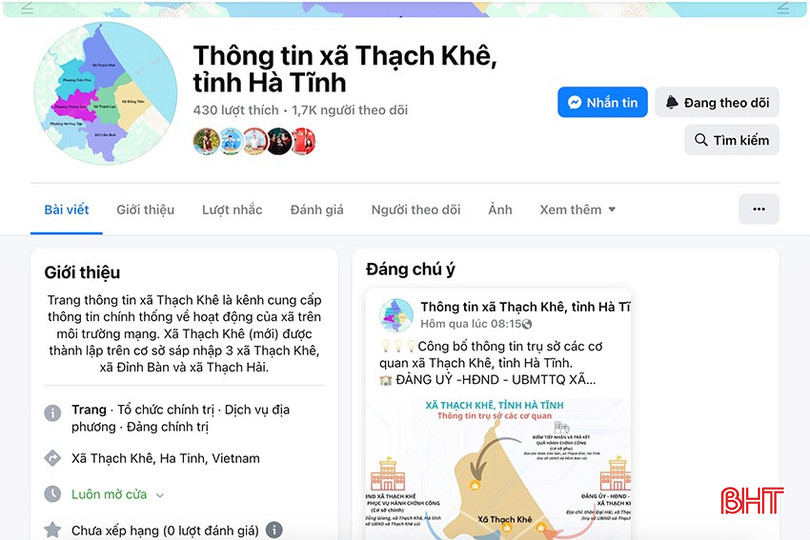 Các xã, phường mới cũng đã lập các trang facebook để tuyên truyền, giới thiệu các thông tin ban đầu... bqbht_br_fff.jpg