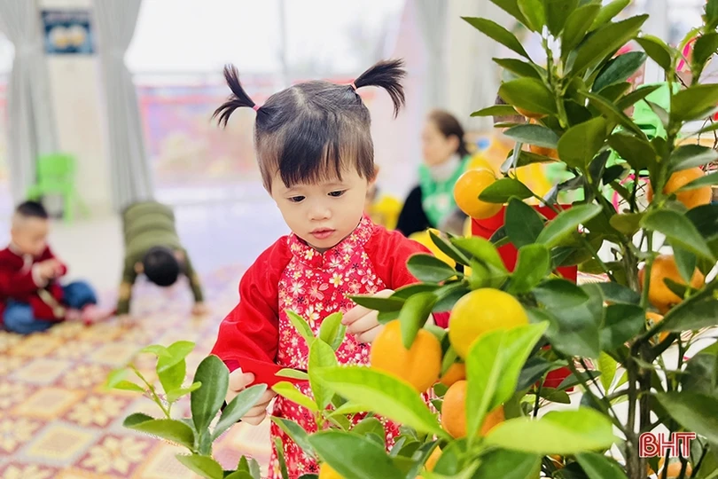 Học sinh mầm non Trí Đức trải nghiệm không gian tết xưa