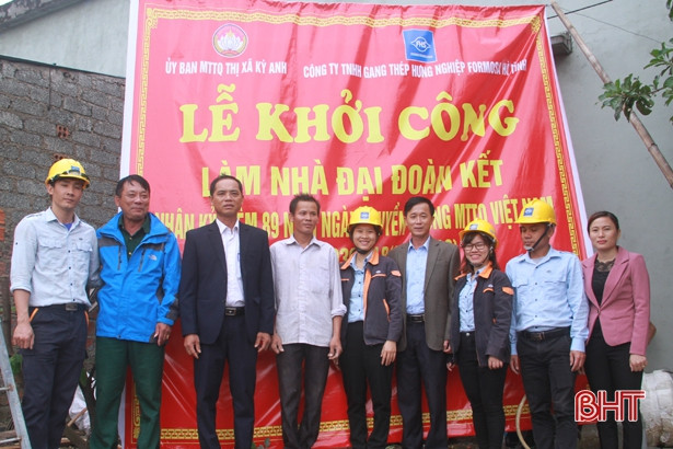 Formosa Hà Tĩnh xây 2 nhà đại đoàn kết cho hộ nghèo xã Kỳ Nam