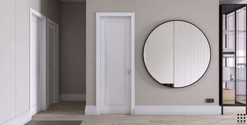 Căn hộ trang trí bằng màu xanh và hồng pastel