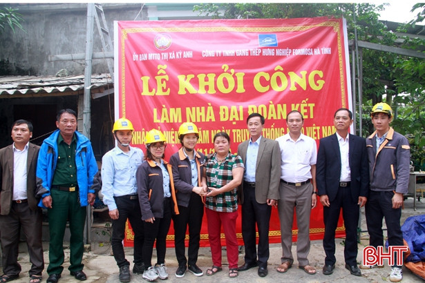 Formosa Hà Tĩnh xây 2 nhà đại đoàn kết cho hộ nghèo xã Kỳ Nam