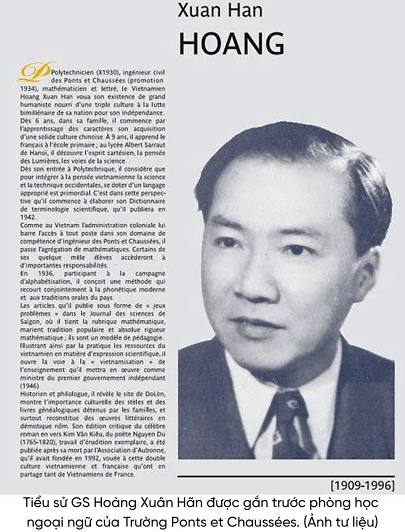 GS Hoàng Xuân Hãn được đặt tên cho giảng đường Trường Ponts et Chaussées ở Pháp vào năm nào?
