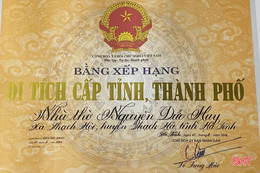 Nhà thờ Tiến sĩ Nguyễn Đức Huy đã được xếp hạng di tích lịch sử cấp tỉnh. bqbht_br_x6.jpg