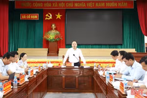 Thường trực Tỉnh ủy làm việc với xã Cổ Đạm về các giải pháp thúc đẩy phát triển