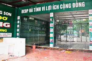 Không gian trưng bày tại cửa hàng giới thiệu và bán sản phẩm OCOP tai Hà Tĩnh.