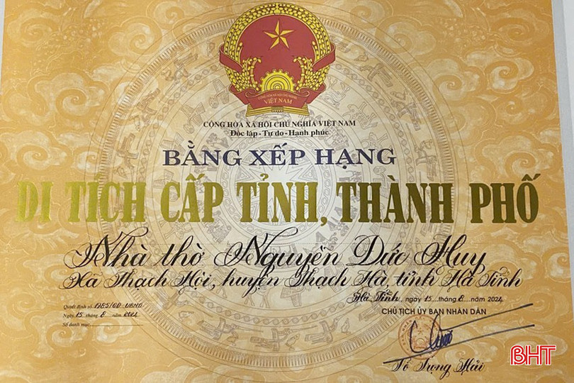 Nhà thờ Tiến sĩ Nguyễn Đức Huy đã được xếp hạng di tích lịch sử cấp tỉnh. bqbht_br_x6.jpg