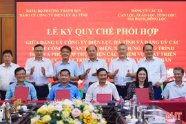Công ty Điện lực Hà Tĩnh ký quy chế phối hợp với 5 xã địa bàn Can Lộc