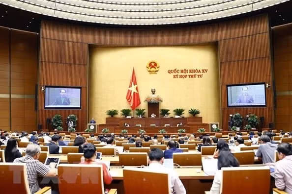 Quốc hội thảo luận tại hội trường về dự án Luật Phòng, chống rửa tiền