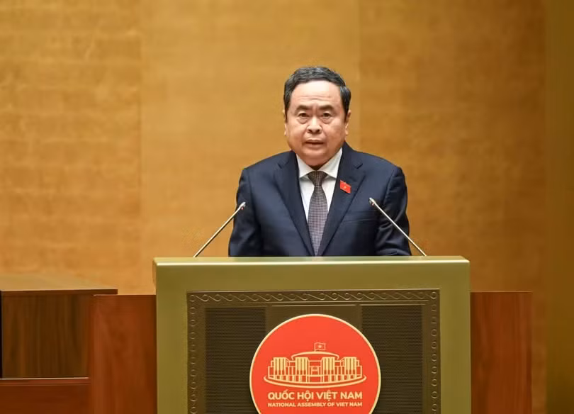 Chủ tịch Quốc hội Trần Thanh Mẫn phát biểu bế mạc Kỳ họp. (Ảnh: DUY LINH)