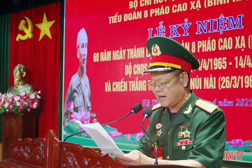 Đại diện Ban liên lạc Tiểu đoàn 8 đọc diễn văn buổi lễ. bqbht_br_anh-2.jpg