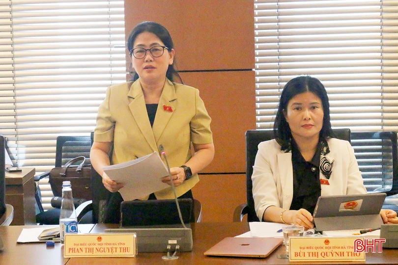 ĐBQH Phan Thị Nguyệt Thu - Chánh án TAND tỉnh Hà Tĩnh nhấn mạnh sự cần thiết ban hành Nghị quyết thí điểm xử lý vật chứng và tài sản trong các vụ án hình sự.