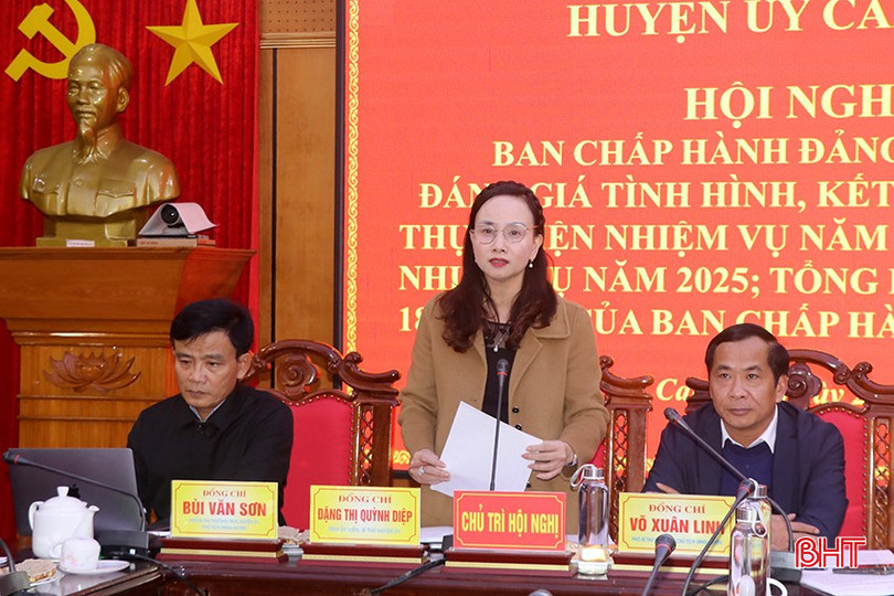 Bí thư Huyện ủy Can Lộc Đặng Thị Quỳnh Diệp kết luận hội nghị. bqbht_br_22.jpg