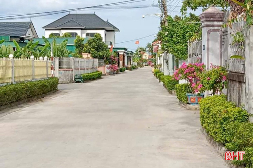 Những tuyến đường làng ngày càng khang trang, sạch đẹp nhờ bàn tay chăm sóc của hội viên phụ nữ. (Ảnh chụp tại xã Thiên Lộc). bqbht_br_13-3255.jpg