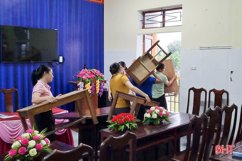 Các trường học chủ động di dời, đảm bảo an toàn cơ sở vật chất để phục vụ cho việc dạy học. 1.7.jpg