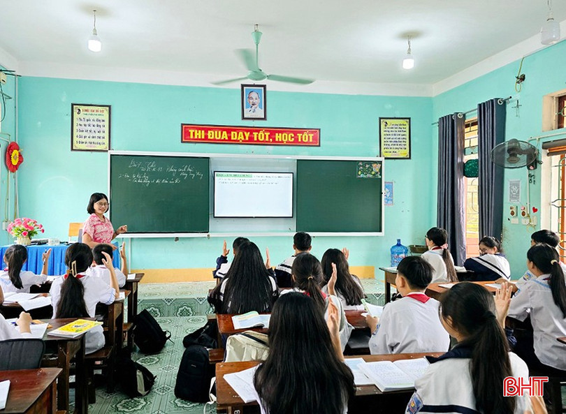 Giờ học của giáo viên, học sinh Trường THCS Xuân Diệu (Can Lộc). 1.3.jpg