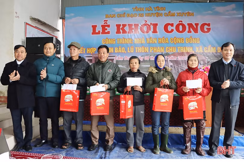 Khởi công xây dựng 4 nhà văn hóa cộng đồng kết hợp tránh thiên tai ở Thạch Hà, Cẩm Xuyên