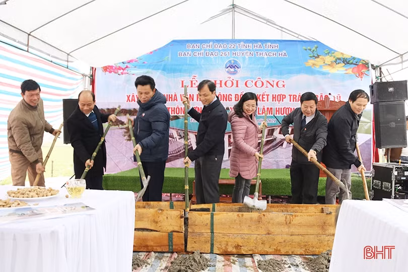 Khởi công xây dựng 4 nhà văn hóa cộng đồng kết hợp tránh thiên tai ở Thạch Hà, Cẩm Xuyên