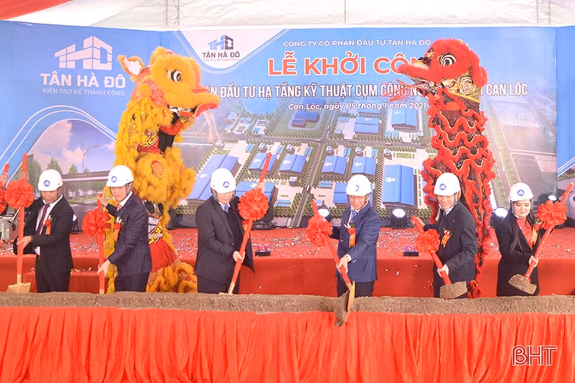 Khởi công dự án đầu tư hạ tầng kỹ thuật CCN huyện Can Lộc, tổng mức đầu tư hơn 122 tỷ đồng