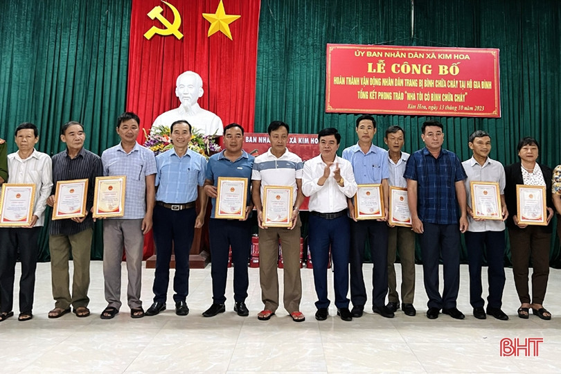 Xã đầu tiên ở Hương Sơn 100% hộ dân có bình chữa cháy