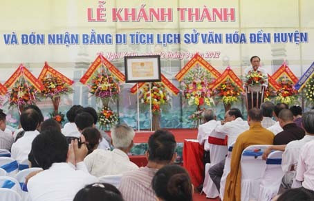 Đền Huyện được xây dựng đã thỏa lòng mong ước của quần chúng nhân dân nhằm tri ân đến các bậc tiền nhân