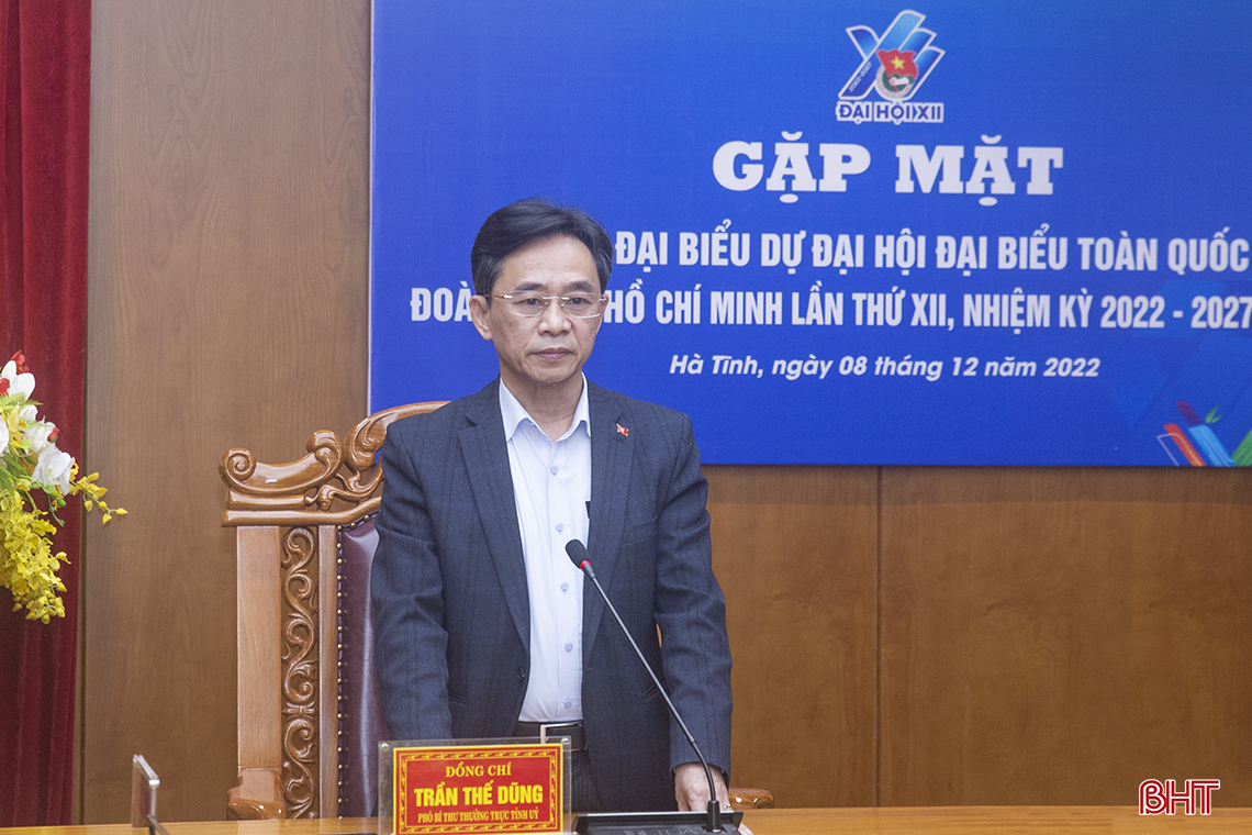Gặp mặt đoàn đại biểu Hà Tĩnh dự Đại hội Đoàn toàn quốc lần thứ XII