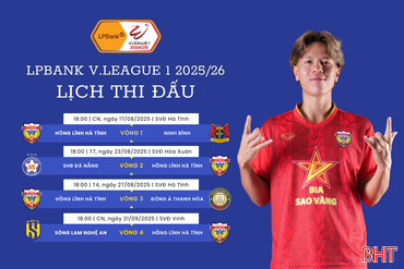 Lịch thi đấu chính thức của Hồng Lĩnh Hà Tĩnh mùa giải V.League 2025/26