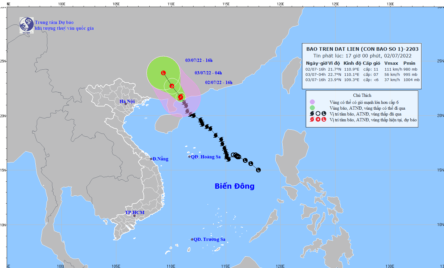 Bão số 1 vào Trung Quốc, Hà Tĩnh có mưa rào