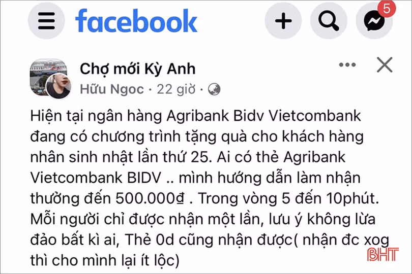 Thông tin các ngân hàng khuyến mãi nhân sinh nhật lần thứ 25 là sai sự thật!