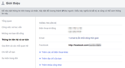 Người dùng Facebook có thể ẩn các thông tin cá nhân trong phần Giới thiệu. Những thông tin nào dễ bị lộ qua Facebook