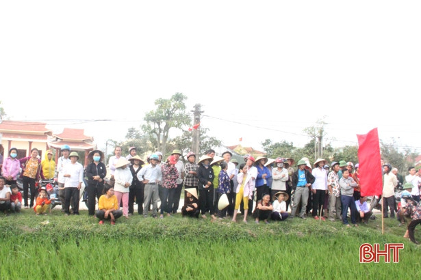 Nông dân Hà Tĩnh “mục sở thị” cấy lúa bằng máy trên đồng ruộng