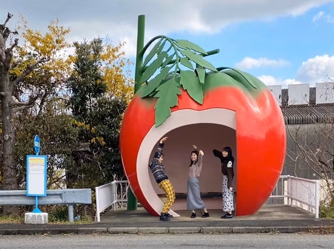 Độc đáo nhà chờ xe buýt hoa quả ở Nhật