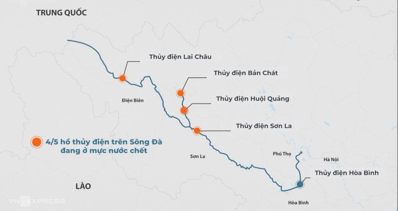 Sông Đà trơ đáy