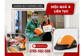 Giải pháp quảng cáo thương hiệu bằng mũ bảo hiểm in logo