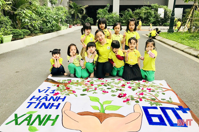 Các bé mầm non Trí Đức gửi gắm thông điệp “vì một hành tinh xanh”
