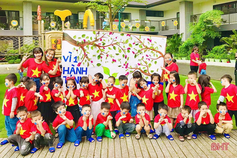 Các bé mầm non Trí Đức gửi gắm thông điệp “vì một hành tinh xanh”