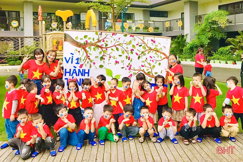 Các bé mầm non Trí Đức gửi gắm thông điệp “vì một hành tinh xanh”