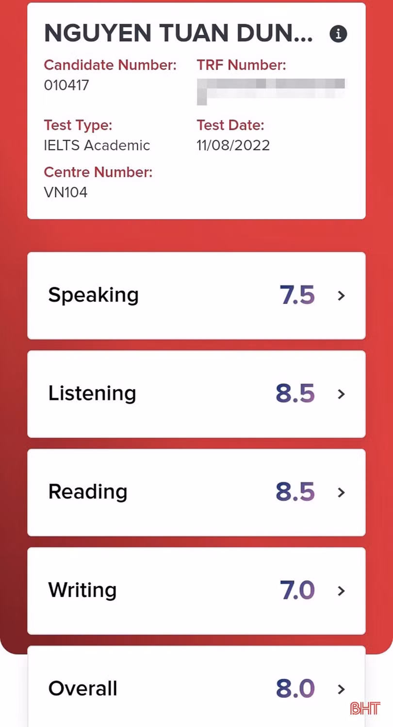 Hành trình chinh phục IELTS 8.0 của nam sinh miền núi Vũ Quang