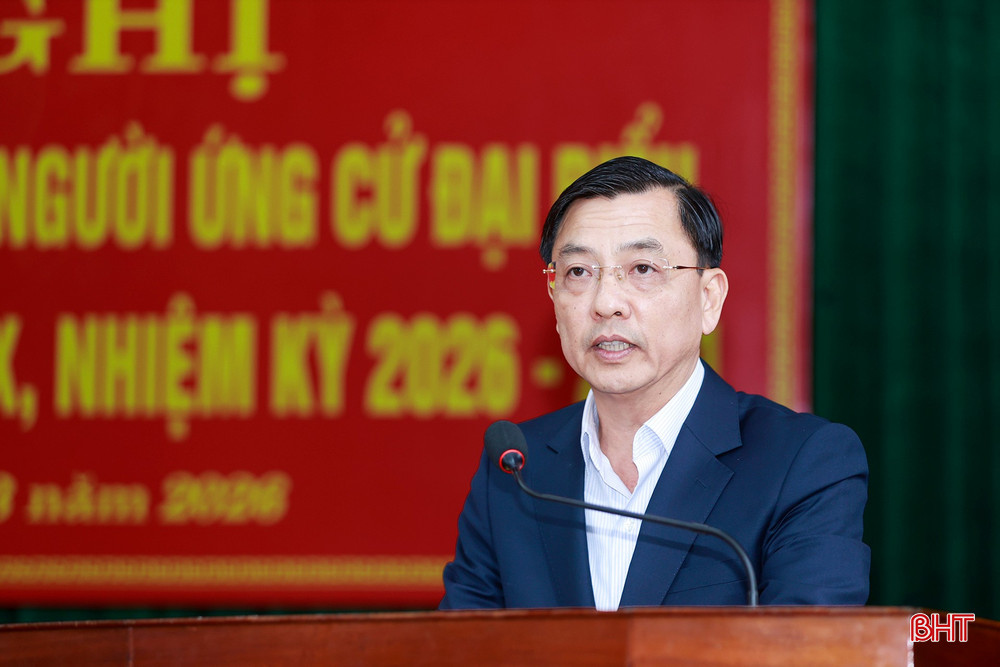 Ông Trần Việt Hà - Ủy viên Ban Thường vụ Tỉnh ủy, Trưởng ban Quản lý Khu kinh tế tỉnh trình bày chương trình hành động.