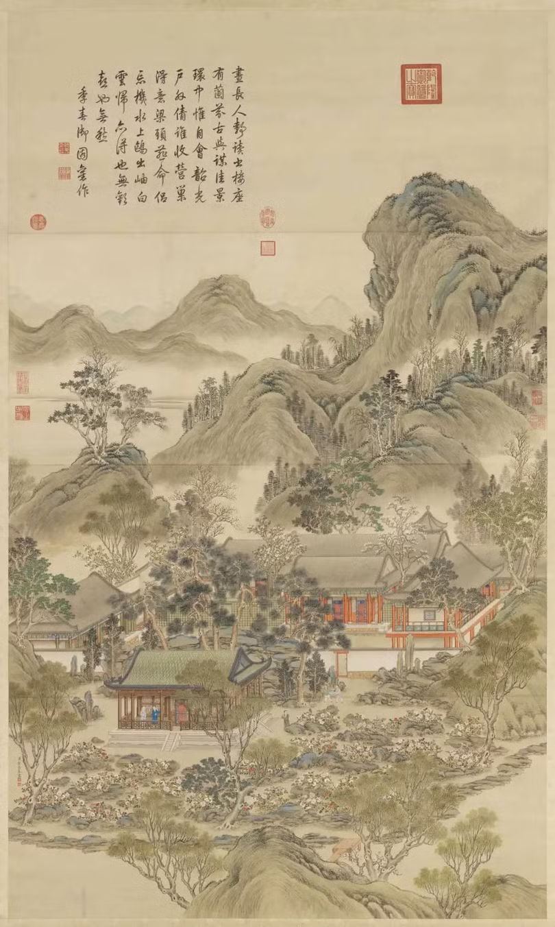Tranh tái hiện 12 tháng ở cung điện thời Càn Long