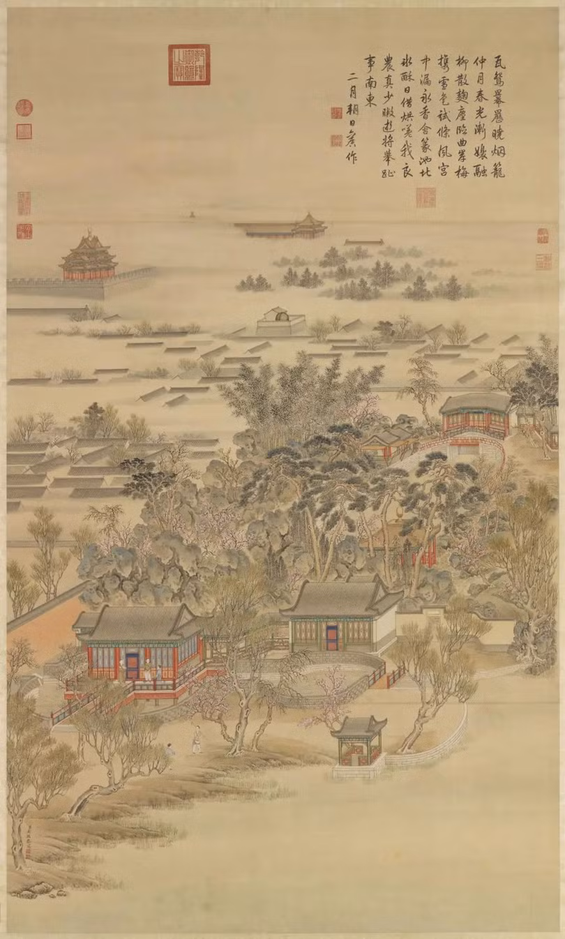 Tranh tái hiện 12 tháng ở cung điện thời Càn Long