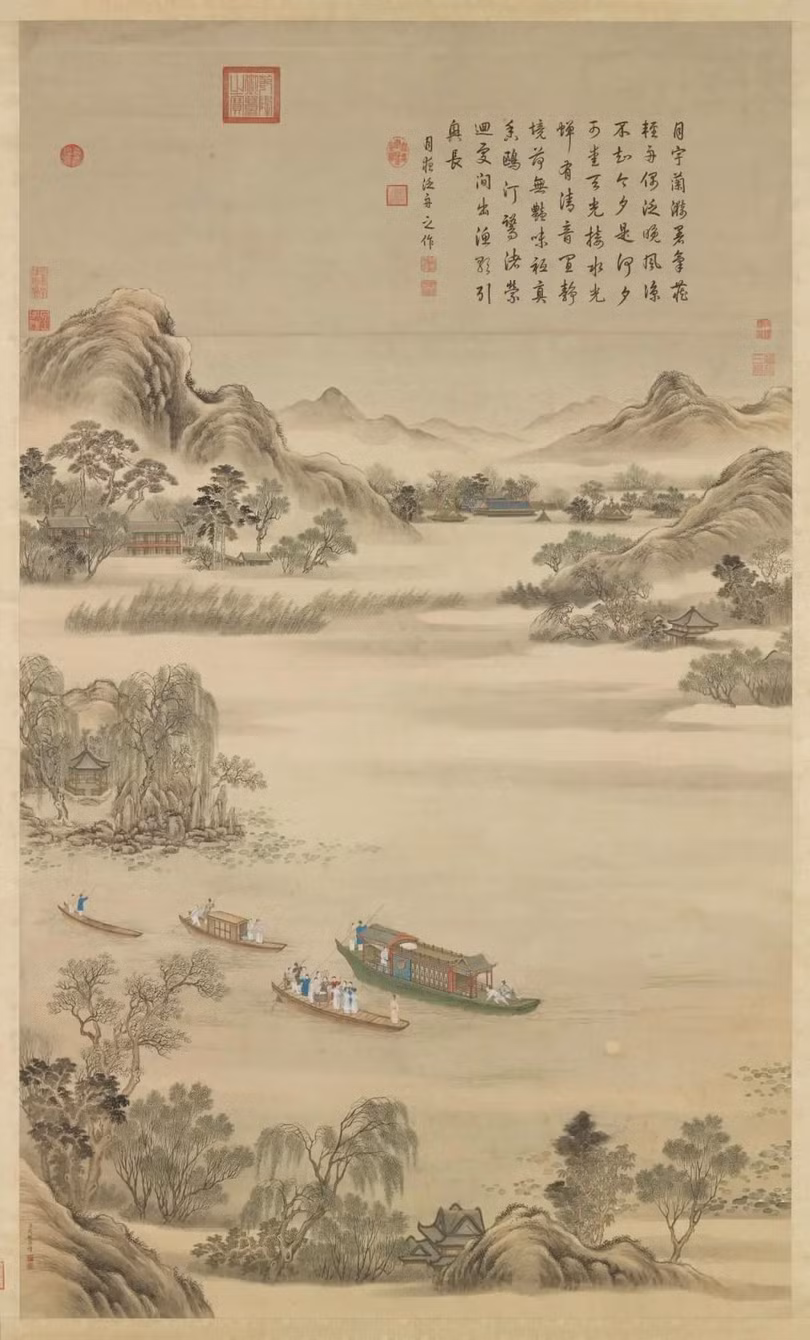 Tranh tái hiện 12 tháng ở cung điện thời Càn Long
