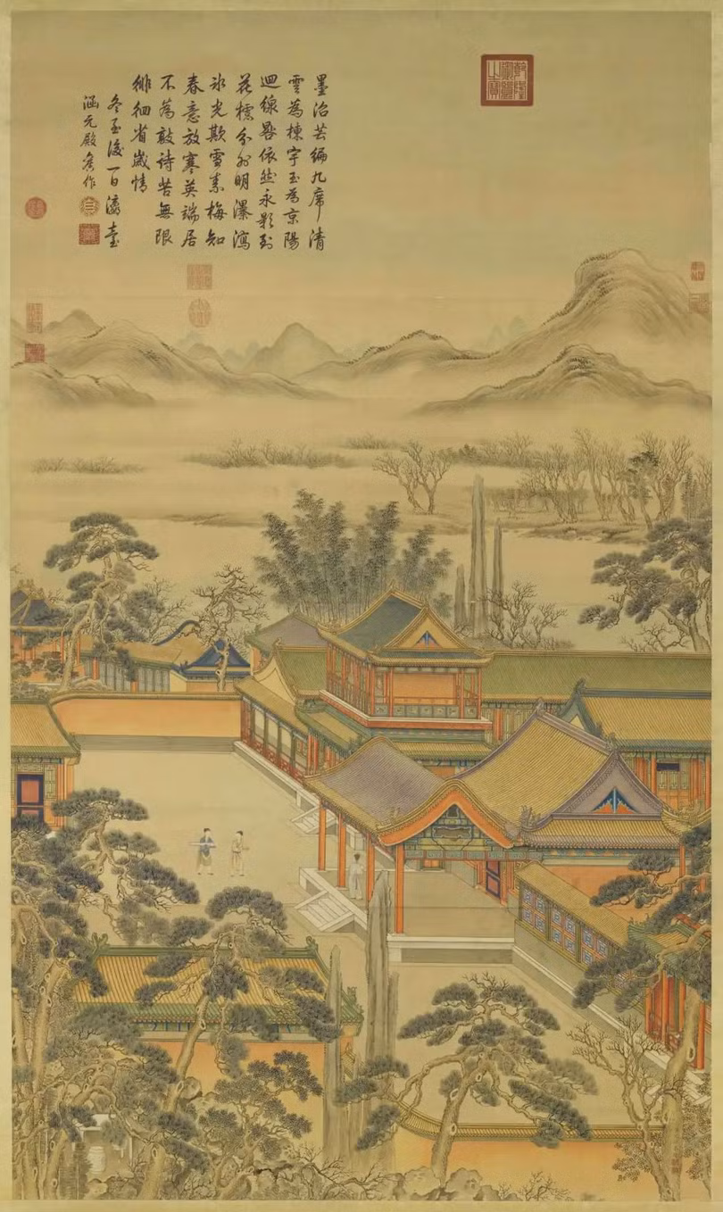 Tranh tái hiện 12 tháng ở cung điện thời Càn Long
