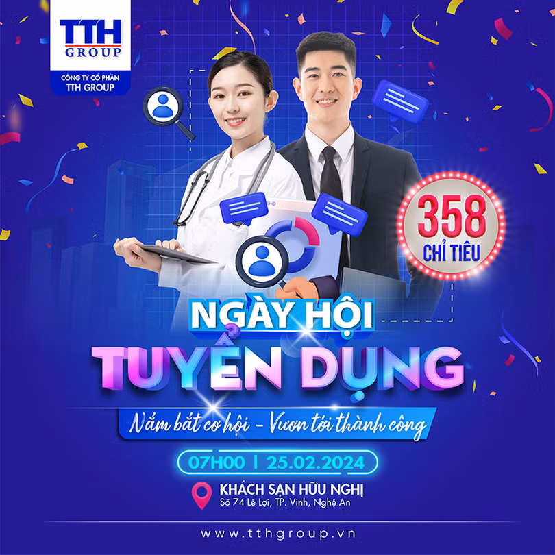 Hơn 350 cơ hội việc làm tại Ngày hội tuyển dụng TTH Group tại Nghệ An