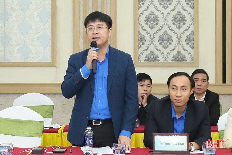 Đại diện Tỉnh đoàn Hà Tĩnh phát biểu tại hội nghị giao ban. bqbht_br_aimg-8211.jpg