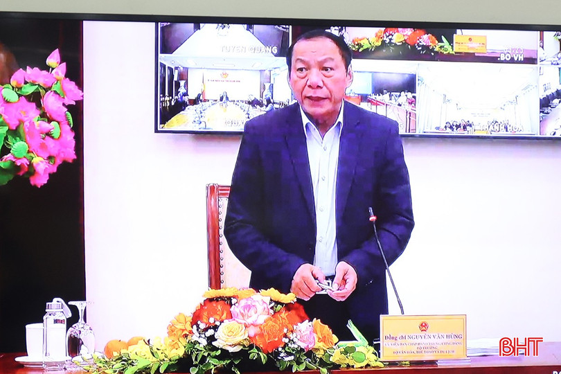 Bộ trưởng Bộ VH-TT&DL Nguyễn Văn Hùng kết luận hội thảo. Ảnh chụp màn hình. bqbht_br_aimg-4114.jpg