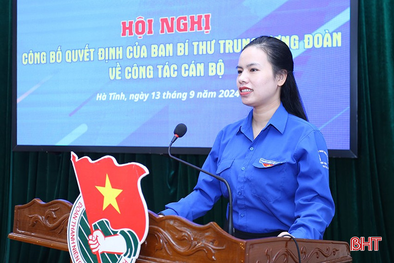Bí thư Tỉnh đoàn Nguyễn Ny Hương phát biểu chúc mừng và giao nhiệm vụ. aIMG_2336.jpg