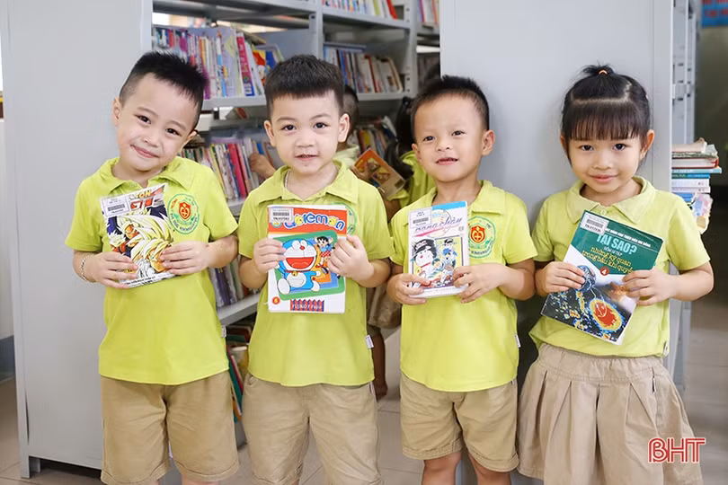 Trải nghiệm đọc sách tại Thư viện Hà Tĩnh của trẻ mầm non Trí Đức
