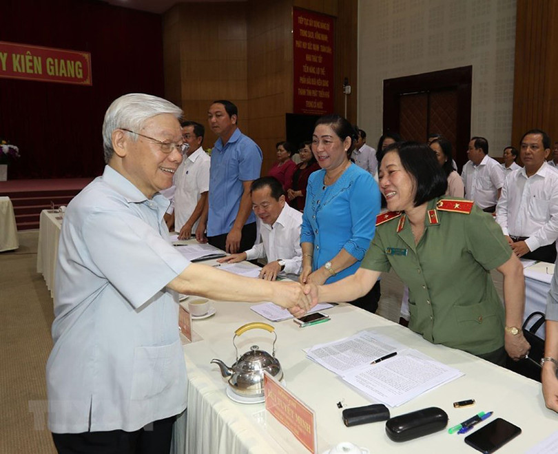 Hình ảnh Tổng Bí thư, Chủ tịch nước làm việc ở Kiên Giang